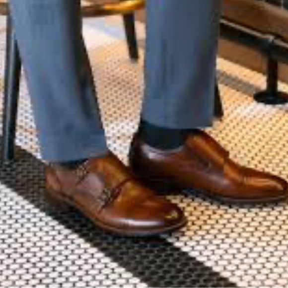 Florsheim Imperial men’s size 9 1/2 Chestnut Leather Double Monk Strap Oxfords - Picture 1 of 13